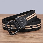 abordables Ceintures pour homme-Homme Ceinture Toile Streetwear Contemporain Loisir Rayure Bleu Noir Quotidien Extérieur Ceinture Taille