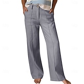 economico Pantaloni di Lusso-Per donna Pantaloni Pantaloni Estivi Pantaloncini casual Vacanza Moda Casual Quotidiano Lunghezza intera Vita Alta Tinta unica Semplice Cerniera Tasca Gamba Dritta Comodità Morbido Traspirante