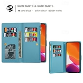 cheap 2026 Samsung Galaxy S26 Series-Phone Case For Samsung Galaxy S26 S26 Plus S26 Ultra Wallet Case Zipper Full Body Protective Kickstand Color Gradient sky PU Leather