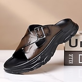 levne Pohodlné sandály-Pánské mokasíny z umělé kůže – pohodlné letní sandály s otevřenou špičkou a nastavitelným páskem, lehké a prodyšné, ideální pro každodenní nošení, cestování a volný čas v přírodě