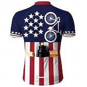  America's 250th Anniversary Independence Day Men Cycling Jersey Downhill Jersey American US Flag Short Sleeve Bike Jersey T Shirt with 3 Rear Pockets UV Resistant Fast Dry With Pockets Front Zipper