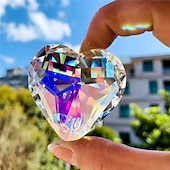 levne nástěnné sochy-45mm 3D přívěsek ve tvaru srdce s krystalem, hranolem a catcherem, pro domácí kancelář, zahradní dekoraci, přívěsek na okno s duhou.