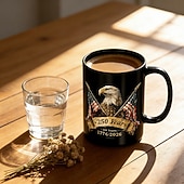 economico 250° Anniversario degli Stati Uniti-Tazza da caffè in ceramica per il 250° anniversario americano, tazza in ceramica da 11,2/15,2 once per caffè, tè, latte, acqua, regalo ideale per regali patriottici, stoviglie commemorative