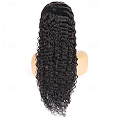 baratos Perucas de seda frontais de cabelo natural-Peruca frontal de renda transparente 13x4 com ondas profundas, cabelo humano, tamanhos de 14 a 28 polegadas para mulheres.