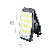billige Vegglamper til utendørsbruk-Utendørs solcelledrevet 8-rutenett LED-cob-vegglampe med klips og bevegelsessensor, IP65 vanntett, multifunksjonell nødarbeidslampe for hage, gårdsplass, gjerde, park, garasjebelysning