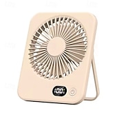cheap Desktop Fans-Portable Desk Fan with LED Battery Display, Rechargeable Table Fan, 180° Foldable Wall Hanging Personal Fan, Ultra-Thin Quiet USB Powered Fan for Office, Travel, Bedroom, Kitchen
