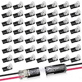 abordables Bases de lámparas y conectores-Conector de enchufe de doble cable con hebilla de bloqueo, conectores rápidos de cable con bloqueo ignífugo, adecuados para reparaciones de emergencia, cableado doméstico y automotriz, fáciles de