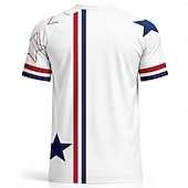  Unisexo Camiseta de fútbol Geométrico Estrellas EEUU Tops tipo jersey Camiseta deportiva Verano Bloque de Color Manga Corta Casual Deportivo Licra UPF 50 Secado rápido Dispersor de humedad