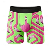  Per uomo Cartoni animati Fenicottero Uccello Boxer elasticizzati Costume nuoto a pantaloncino Pantaloncini da bagno boxer Divertente Casuale Casa Vacanza al Mare Fascia Elastica Traspirante