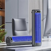 abordables Ventiladores-Aire acondicionado portátil, ventilador enfriador de aire personal de 3 velocidades para dormitorio, oficina, hogar y cocina, enfriador evaporativo silencioso de escritorio/torre, recargable por USB.