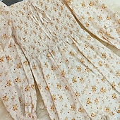 voordelige Jurken-Bohémien Retro vintage Boho Jurken Lange Mouwen Hippie Schijf Bloemig Bohémien Kostuum Dames Maskerade muziekfestival Retro themafeest Volwassenen Kleding