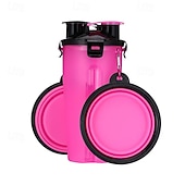economico Ciotole e Bottiglie da Viaggio-Set composto da 1 tazza per acqua/cibo + 2 ciotole pieghevoli. Borraccia da viaggio per cani con ciotola pieghevole, contenitore per cibo per animali domestici 2 in 1 con ciotola pieghevole. Ciotola