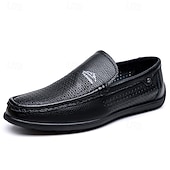 economico Scarpe Casual Slip-On-mocassini da uomo bianchi traforati, slip-on traspiranti, scarpe casual da guida per l'uso quotidiano, ufficio, viaggi, outfit del fine settimana, stile smart casual estivo e camminate comode