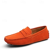 economico Mocassini casual-Per uomo Vintage Casual Quotidiano Camoscio Confortevole Traspirante Mocassino Giallo Chiaro Grigio scuro Vinaccia Estate Primavera Autunno