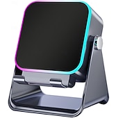 cheap Decorative Lights-Induction Speaker with Phone Stand Wireless Induction Audio Speaker Amplifier with Light 10W Phone Holder Smartphone Bracket