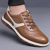 abordables Zapatillas Informales-Zapatillas casuales de piel sintética para hombre: zapatos ligeros y cómodos para caminar, viajes, salidas diarias y ropa de calle informal.