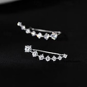 billiga Örhängen-1 par Örhänge For Dam Dagligen Gata Silver Pärlor Diamant