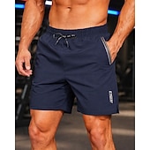 お買い得  ランニングショーツ-男性用 ランニングショーツ アスレチックショーツ ジムショーツ ドローストリング ポケット ショートパンツ カジュアル 日常 アウトドア 夏 速乾性 吸汗性 高通気性 ジムトレーニング ジョギング ランニング テイラーフィット スポーツウェア アクティブウェア ダークグレー ブラック ネイビーブルー