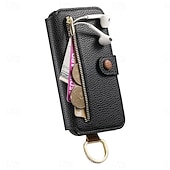 abordables 2026 Samsung Galaxy S26 Serie-teléfono Funda Para Samsung galaxia S26 S26 Plus S26 Ultra Tarjetas billetera Gire la tapa Cremallera con correa de muñeca Caballete Retro TPU Cuero de PU