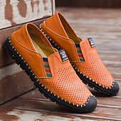 economico Scarpe Casual Slip-On-Per uomo Vintage Casual Quotidiano All'aperto Pelle PU Confortevole Traspirante Slip-on Bianco Blu Marrone Estate Primavera Autunno