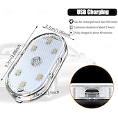 baratos Luzes decorativas-Conjunto de 1 conjunto de luzes LED internas sem fio para carro, luzes coloridas para interior de carro com 6 LEDs brilhantes, luz noturna LED interna portátil recarregável via USB para decoração de carro.