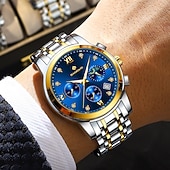 cheap Quartz Watches-LIGE Men Quartz Watch Minimalist Luminous Stainless Steel Watch