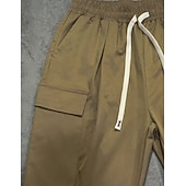 cheap Casual Pants-Men's Trousers Casual Pants Drawstring Pocket Plain Comfort Breathable Full Length Home Outdoor Streetwear Vacation Fashion Blue Khaki Inelastic