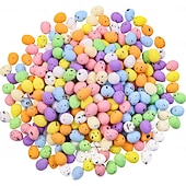 halpa pääsiäinen-100 kpl miniatyyripääsiäismunia keinotekoisia vaahtomunia pilkullisia munia pieniä pastellivärisiä koristeellisia pääsiäislinnunmunia korin täyteaineiksi kevätjuhlien suosikkeihin seppeleiden