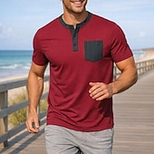 economico T-shirt e Canottiere da Corsa-Per uomo Blocco di colori T-shirt da corsa Maglia a compressione Maglia atletica Sport in alto Estate Tasche Manica Corta Traspirante Allenamento in Palestra Corsa Jogging Fitness Nero Rosso Blu