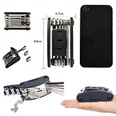 abordables Outillage à main-Kit d'outils de réparation portable 16 en 1 pour vélos, motos et motos : clé hexagonale, tournevis pour pneus et outils de réparation pour écrous et pneus.