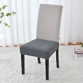 levne Potah na jídelní židli-Strečový žakárový diamantový potah na sedák s elastickým potahem, dvojité elastické pásky, prachotěsný chránič sedáku do jídelny, kuchyně, hotelu