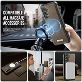 Недорогие Чехлы для Samsung-телефон Кейс для Назначение SSamsung Galaxy S25 S24 S23 Ultra Plus Магнитный адсорбционный футляр со стендом Магнитный ТПУ Кожа PU