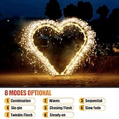 olcso Napelemes-100 m-es kültéri napelemes fényfüzér, 1000 LED, IP65 vízálló, 31 V-os napelem &amp;USB-ről tölthető, 8 funkciós távirányítóval, dekoratív LED-es lámpák kertbe, teraszra, medencébe, esküvőre, partira