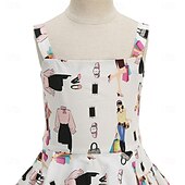 tanie Sukienki-Lata 50. Retro / vintage Do kolan Sukienka Rockabilly Rozkloszowana sukienka Bez rękawów Strój na bal maskowy Dla dziewczynek Halloween Karnawał Bal maskowy Studniówka Wieczorna impreza Przyjęcie