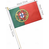 cheap World Soccer Match 2026-25Pack Small Portugal Flag Handheld Mini Portuguese Flags on Stick 5x8 Inch for Soccer World Summer Cup Match, Sports Events, Party Decorations, Fans Cheering