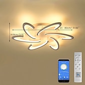 Χαμηλού Κόστους Σχέδιο Σπούτνικ-Φωτιστικό οροφής led μοντέρνο μαύρο ακρυλικό 3 6 12 κεφαλές έλεγχος εφαρμογής με τηλεχειριστήριο για τραπεζαρία γραφείου σαλόνι 220-240v σχέδιο λουλουδιών με δυνατότητα ρύθμισης μόνο με τηλεχειριστήριο