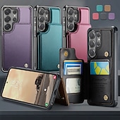 cheap 2026 Samsung Galaxy S26 Series-Phone Case For Samsung Galaxy S26 S26 Ultra Plus Wallet Case Flip Cover with Stand Holder Card Slot Shockproof Retro TPU PU Leather