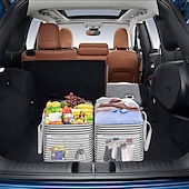 رخيصةأون التخزين والتنظيم-حقيبة تسوق كبيرة قابلة لإعادة الاستخدام سعة 38 لترًا مزودة بإطار سلكي &amp;حقيبة تسوق قابلة للطي مع مقابض، مثالية للتخزين والنزهات والشاطئ وغسيل الملابس &amp;منظم صندوق السيارة