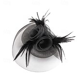 cheap Fascinators-Fascinators Polyester Wedding Birthday Vintage Cute Retro With Feather Headpiece Headwear