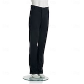 cheap Figure Skating Pants &amp; Leggings-Figure Skating Pants Men's Ice Skating Bottoms Black Patchwork Stretchy Training Competition Skating Wear Classic Crystal / Rhinestone Ice Skating Figure Skating