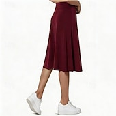 cheap Women's Skirts &amp; Skorts-Women's Solid Colored Casual Skirt Tennis Skirts Sport Skirt High Waist Quick Dry Breathable Tennis Golf Pickleball Skirt Dark Grey Black Wine Tennis Clothing