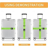 preiswerte Gepäck- und Reiseaufbewahrung-4PCS Luggage Straps, 200CM Adjustable Travel Bag Belts with Buckle, Secure Suitcases, Quick Luggage Identification, Multiple Colors, Travel Essential, Gift Idea