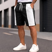  Férfi Izzadt nadrág Rövidnadrágok Nyári rövidnadrág Egyenes Zsinór Rugalmas derék Színes Sima Mokaszinok Térd feletti Napi Szabadtéri Utcai öltözék Sportok Utcai sikk Fekete Sötétkék Nyúlós