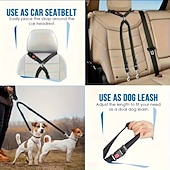 abordables Accesorios para vehículos-Cinturón de seguridad doble para perros, nuevo cinturón de seguridad doble para reposacabezas de coche para mascotas, correa para perros sin enredos, ajustable con elástico, divisor de correa para