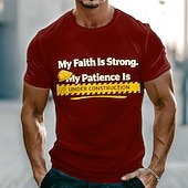 Herren Bibel Mein Glaube ist stark Meine Geduld ist im Bau Lustiges Humorvolles Religiöses Christliches Schutzhelm Grafik T-Shirt Kurzarm Muskel Fit Casual Täglich Tragen Designer Apparel