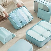 abordables Rangement et organisation-Ensemble de 7 organisateurs de voyage, sacs de rangement portables grande capacité pour vêtements, chaussures et chaussettes, cubes de rangement pour valise