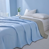 economico Biancheria da letto rinfrescante-Trapunta rinfrescante estiva, coperta leggera e traspirante, morbida coperta in seta ghiaccio per camera da letto, biancheria da letto per la casa