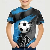 baratos Menino 3D Esportes &amp; Jogo-Para Meninos 3D Gráfico Futebol Americano Camisetas de futebol Camisa Camiseta Manga Curta Impressão 3D Verão Primavera Esportes Moda Roupa de rua Infantil 4-12 anos Gola Redonda Casual Diário Ao ar