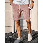economico Pantaloncini casual-Per uomo Shorts Shorts da Spiaggia Pantaloncini casual Pantaloncini di velluto a coste Tasca Elastico in vita Semplice Comodità Traspirante Lunghezza al ginocchio All'aperto Spiaggia Vacanza Vacanza