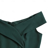ieftine Rochii-1950 Retro / vintage Miezul zilei Rochii Rochie leagăn Rochie Flare Fără mâneci De pe umăr Culoare solidă Mulată Costume de fancy Pentru femei Mascaradă Petrecere cu cocktail Petrecere ceai Adulți